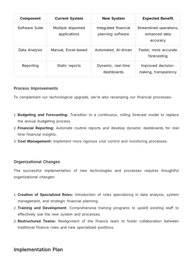 Free Account Financial Planning System Restructuring Plan Template to Edit Online