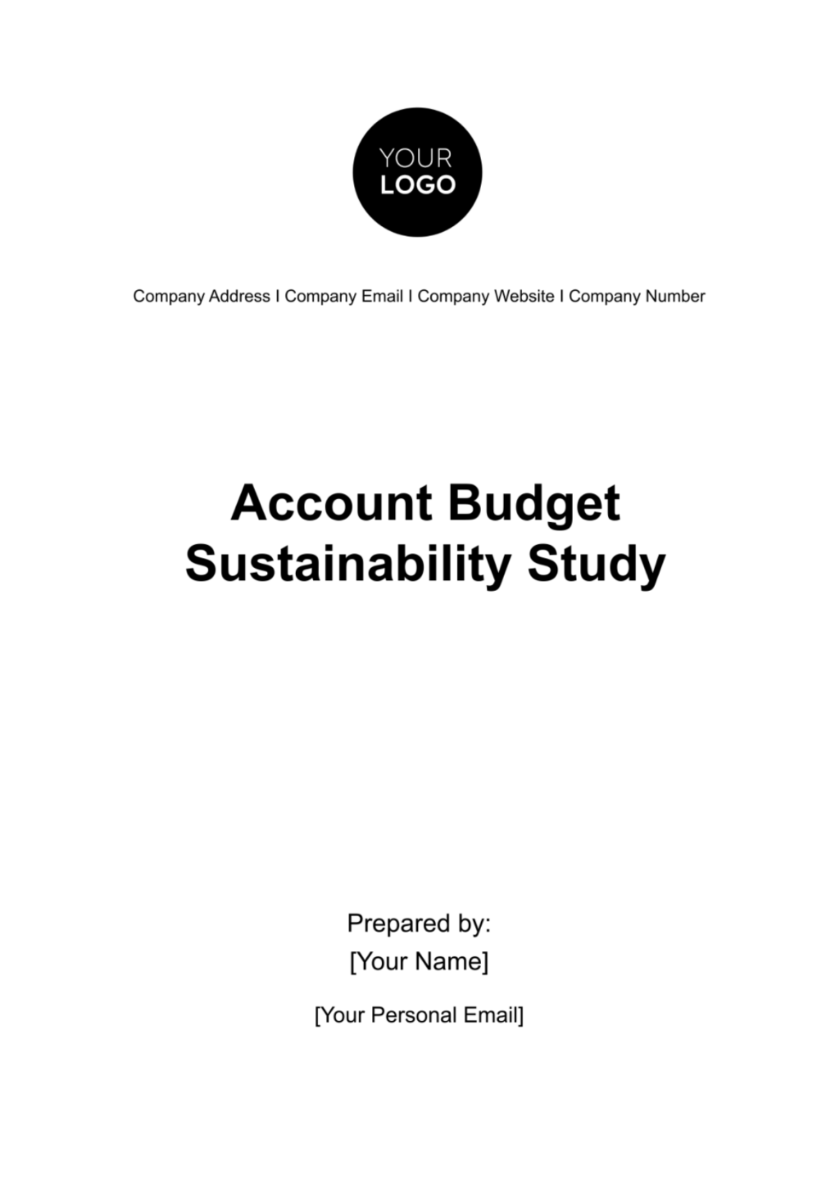 Free Account Budget Sustainability Study Template