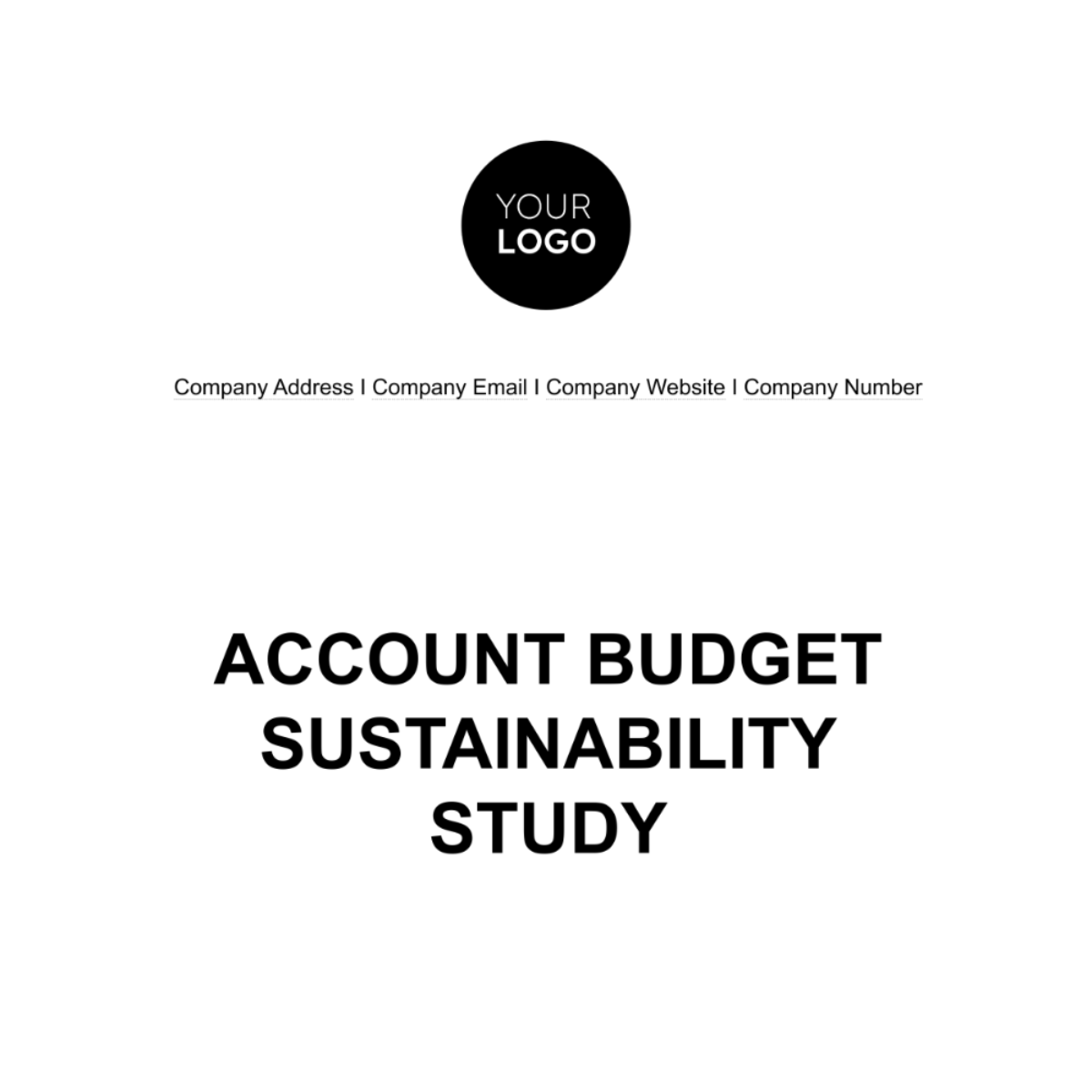 Account Budget Sustainability Study Template