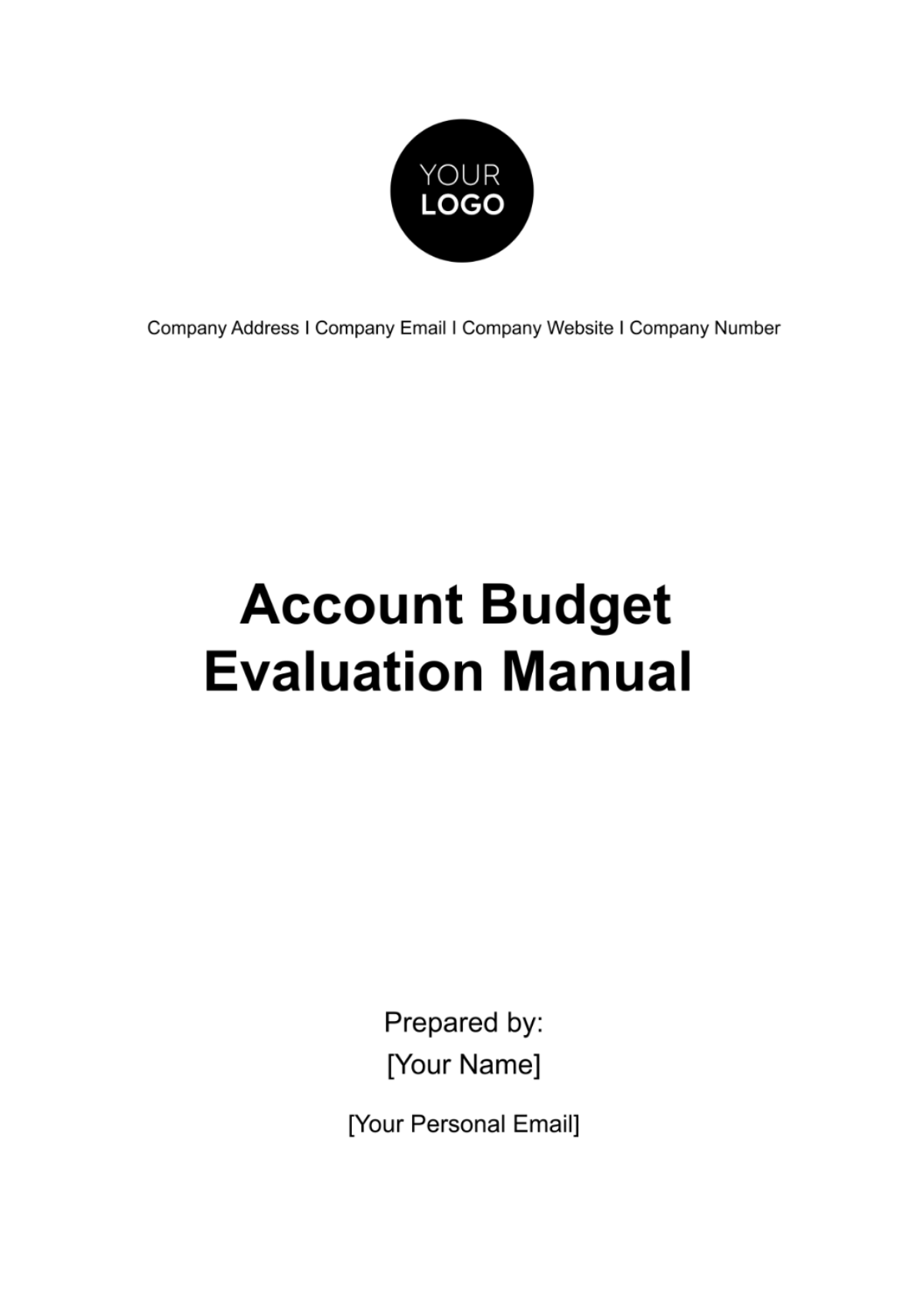 Free Account Budget Evaluation Manual Template