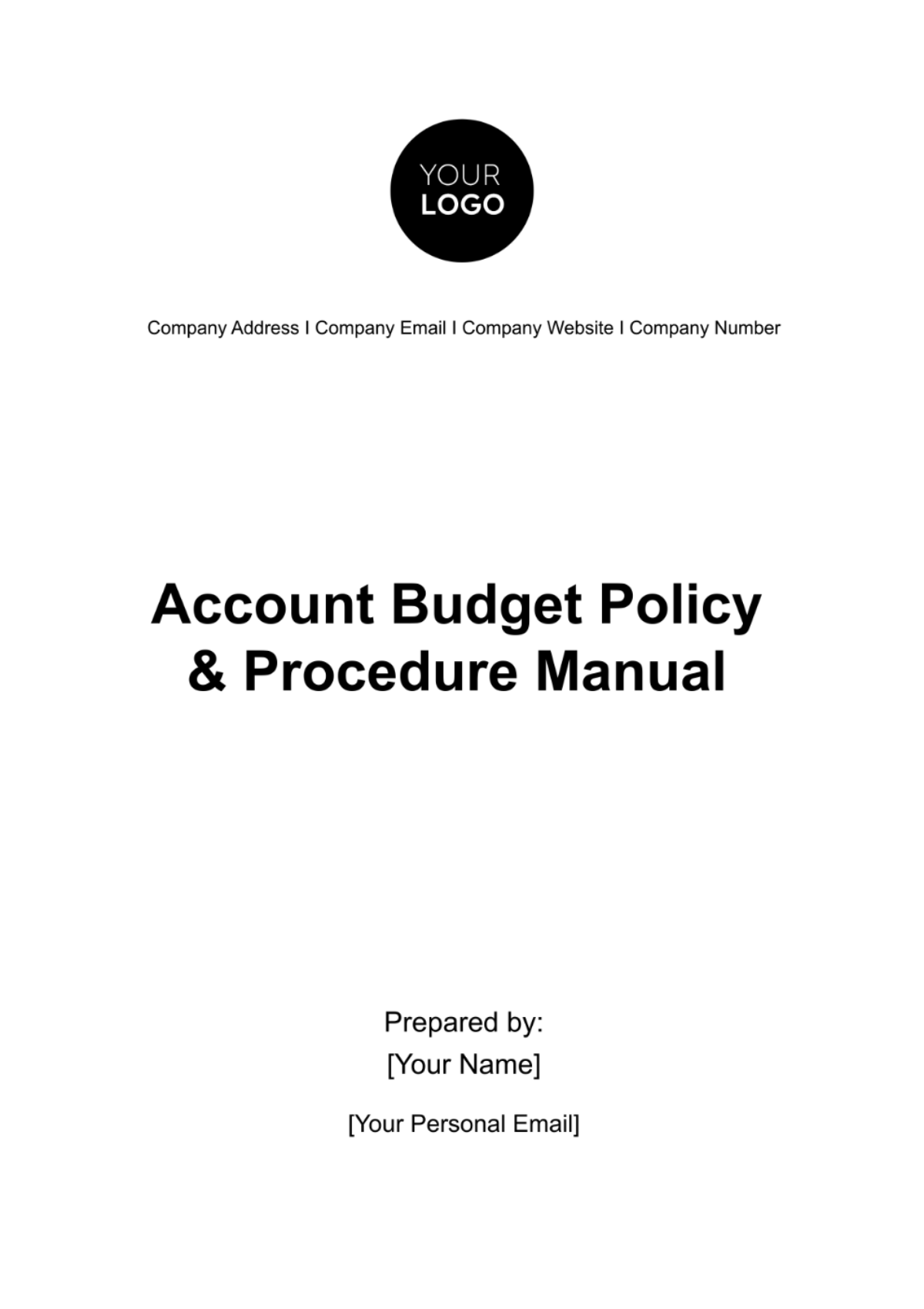 Account Budget Policy & Procedure Manual Template