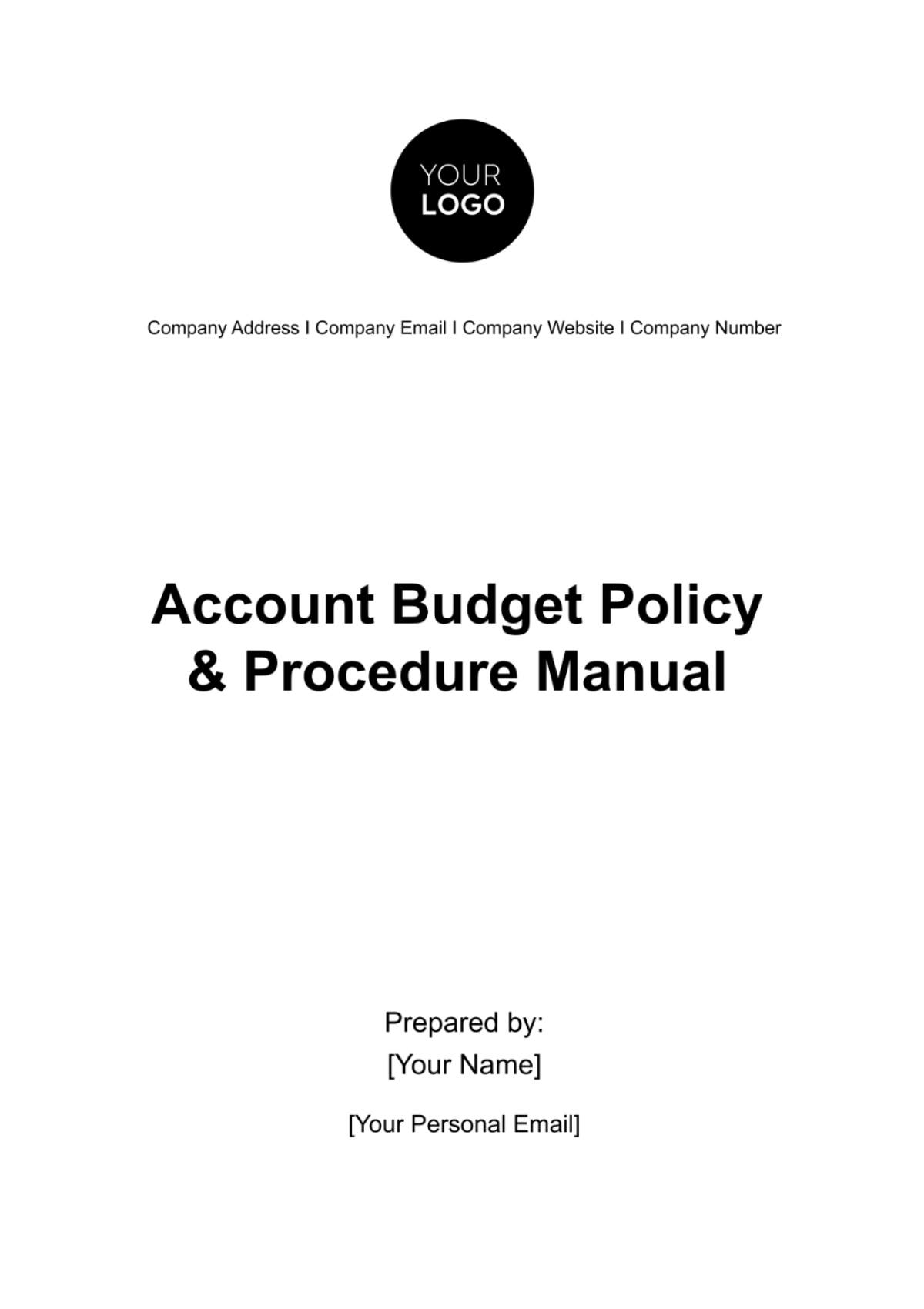 Account Budget Policy & Procedure Manual Template - Edit Online & Download