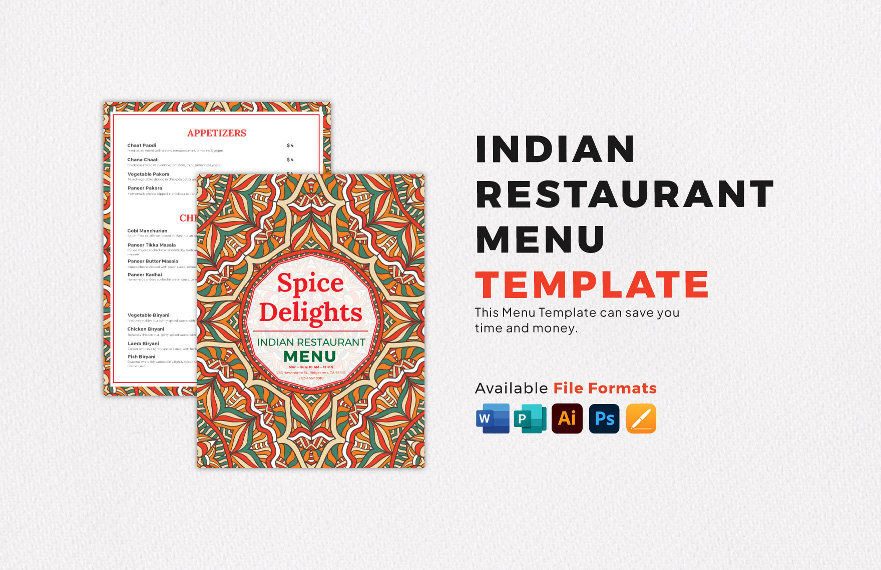 Indian Restaurant Menu Template
