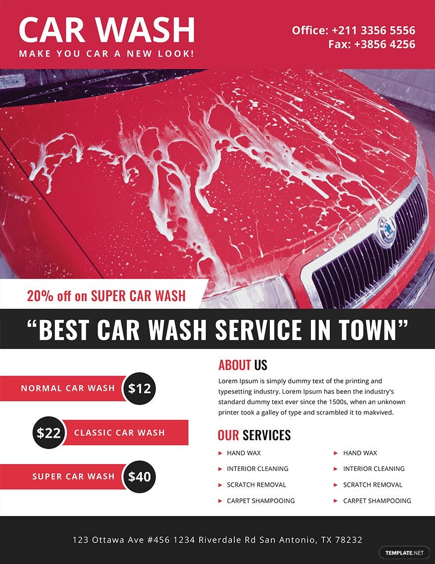 Car Wash Advertising Flyer Template