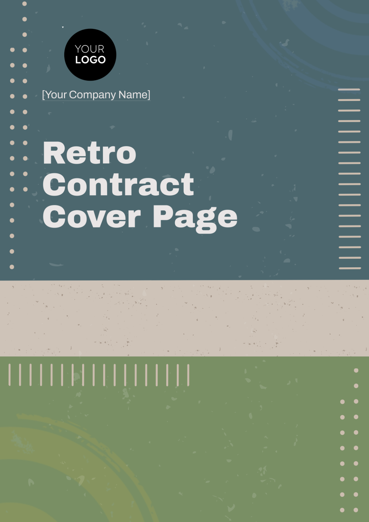 Retro Contract Cover Page  Template