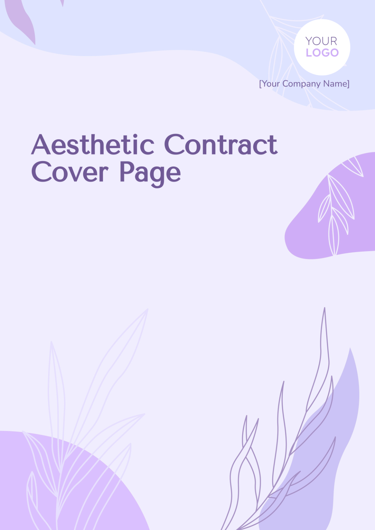 Aesthetic Contract Cover Page Template