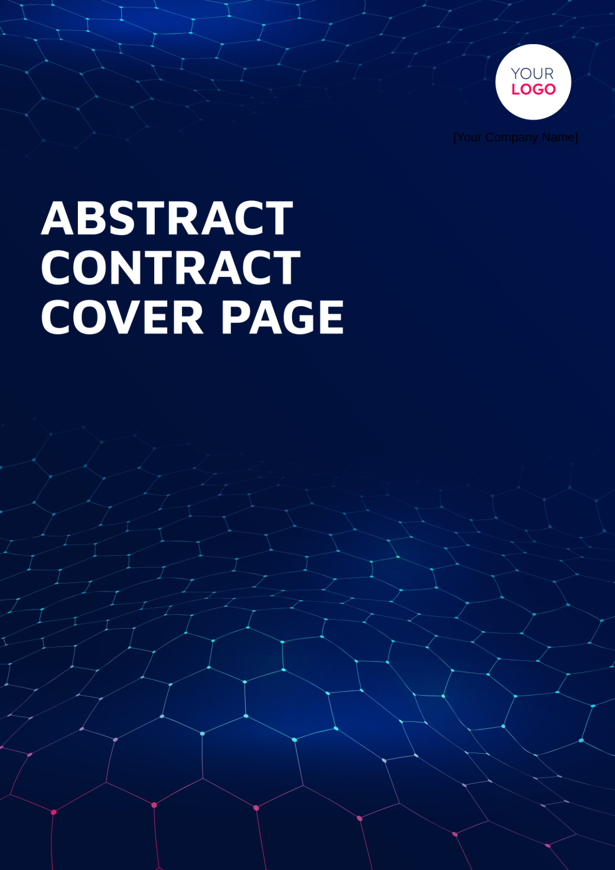 Abstract Contract Cover Page Template