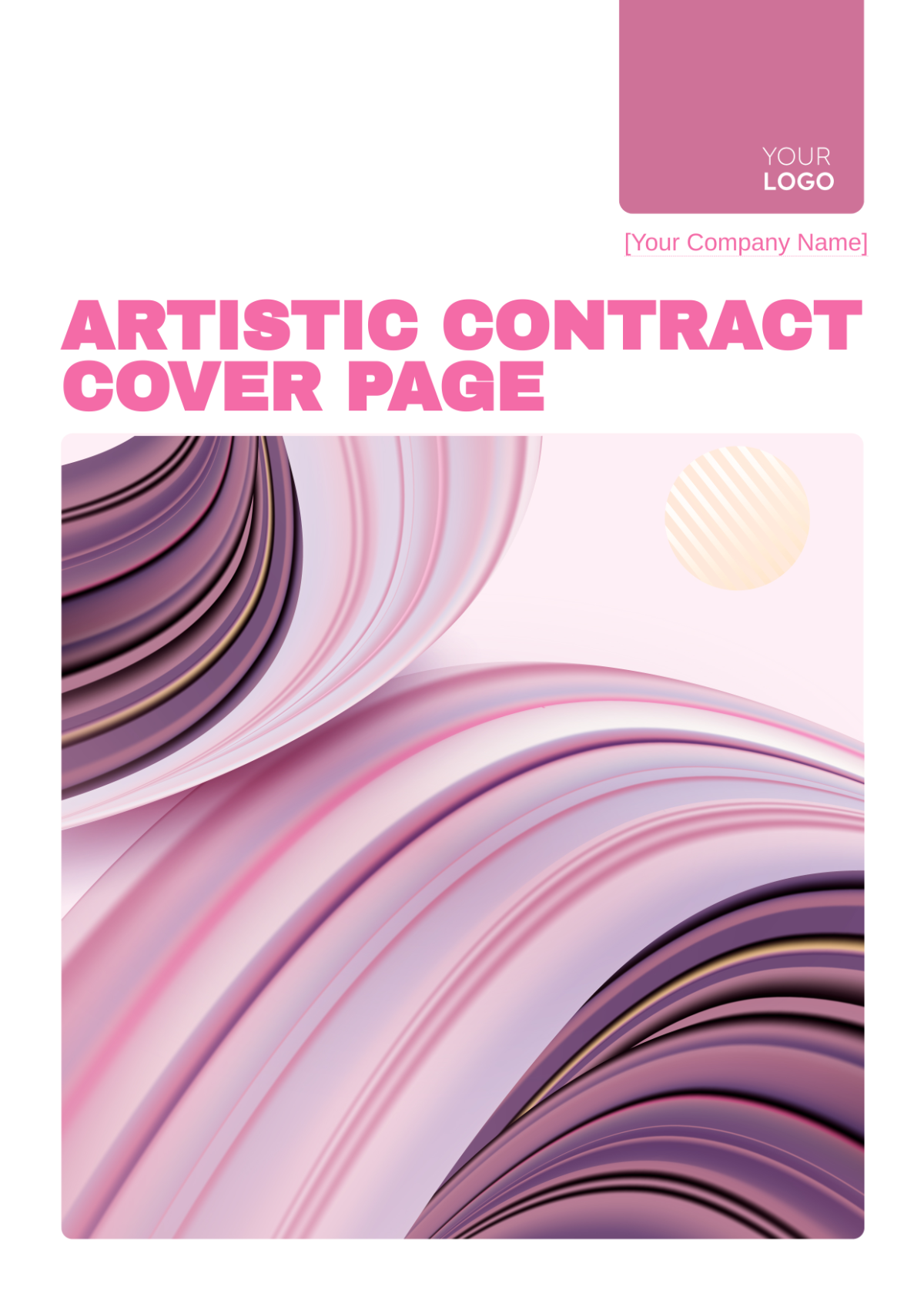 Artistic Contract Cover Page Template