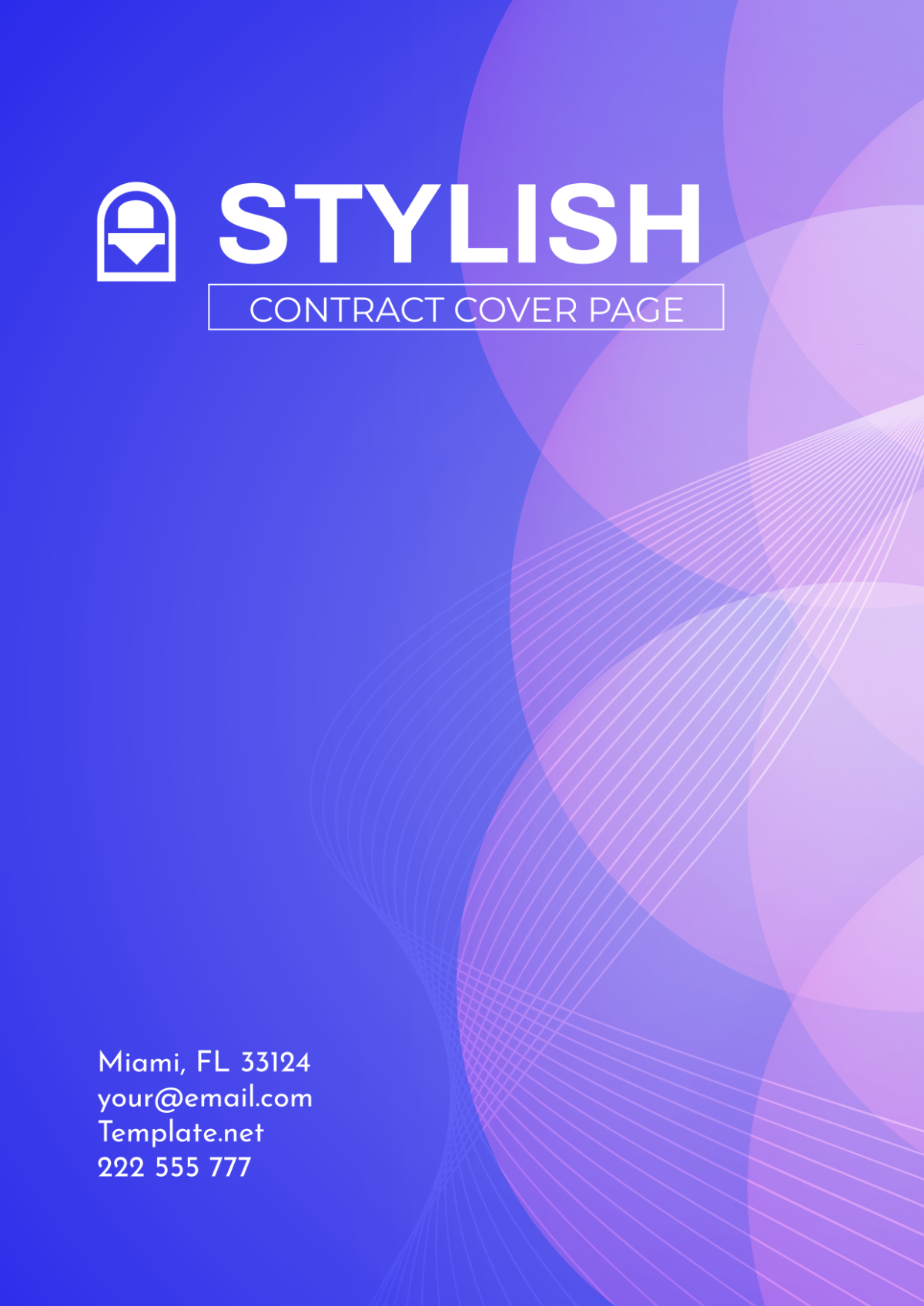 Stylish Contract Cover Page Template