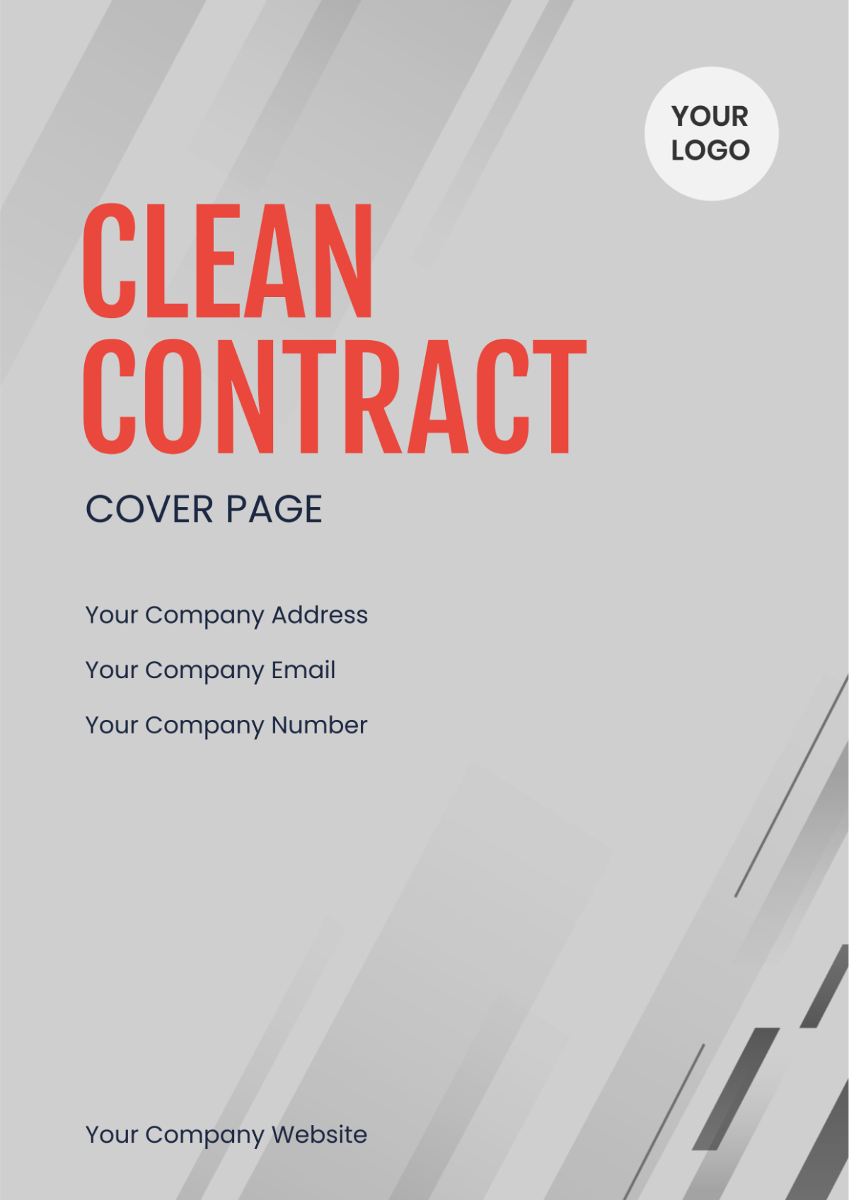 Clean Contract Cover Page