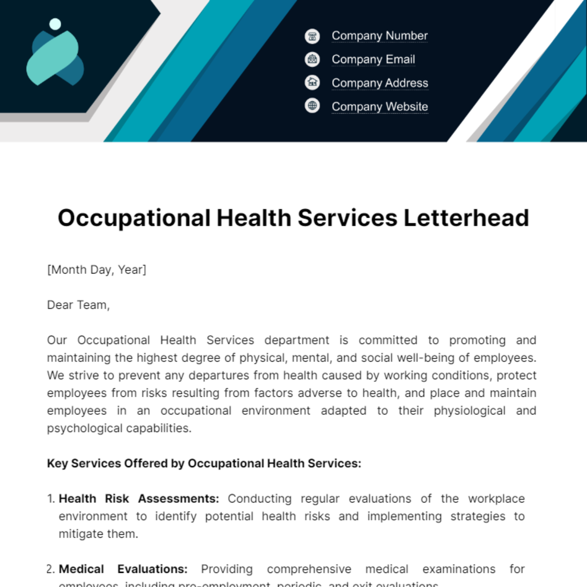 Occupational Health Services Letterhead Template - Edit Online & Download