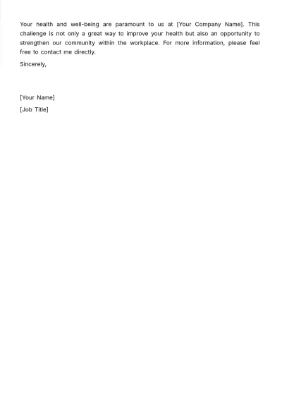 Free Employee Wellness Challenge Letterhead Template to Edit Online