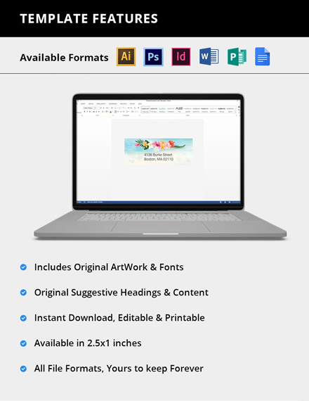 Free Beach Wedding Address Labels Card Template to Edit Online