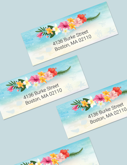 Free Beach Wedding Address Labels Card Template to Edit Online
