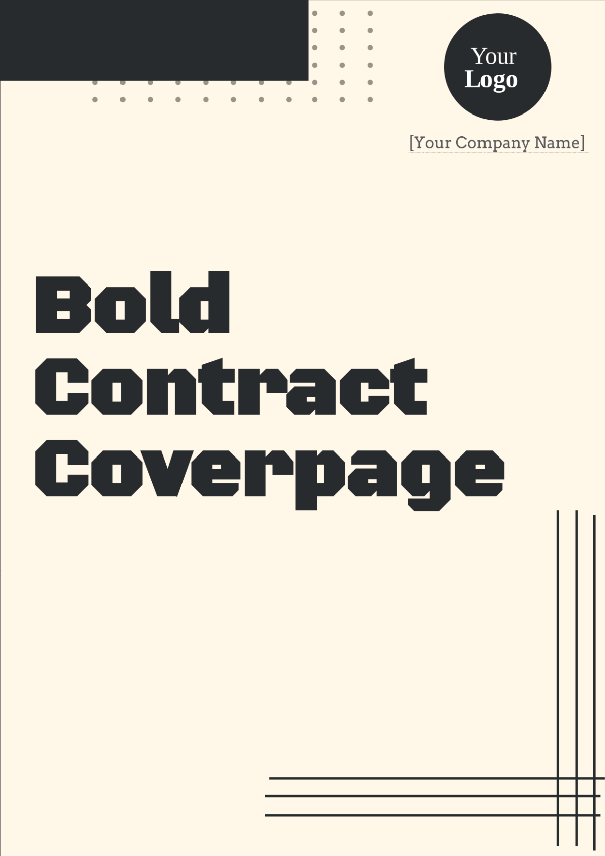 Bold Contract Cover Page Template