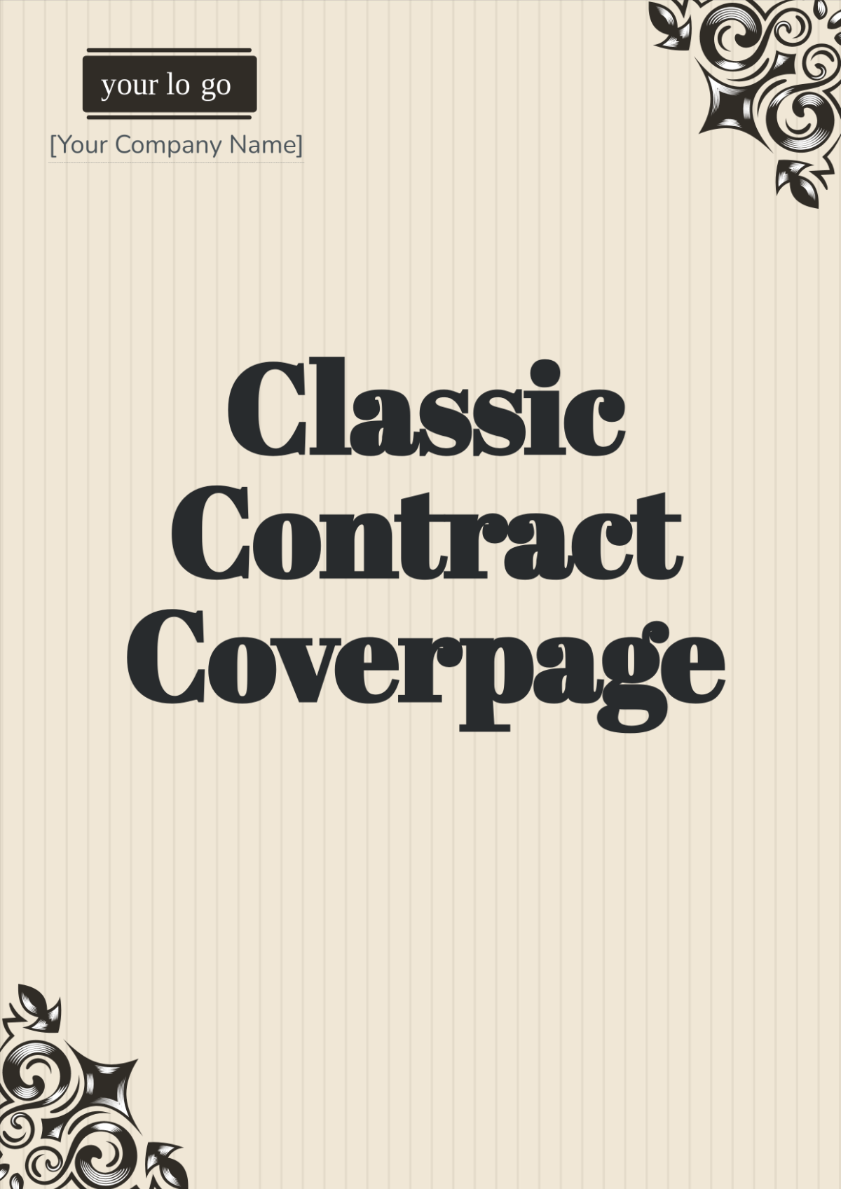 Classic Contract Cover Page Template