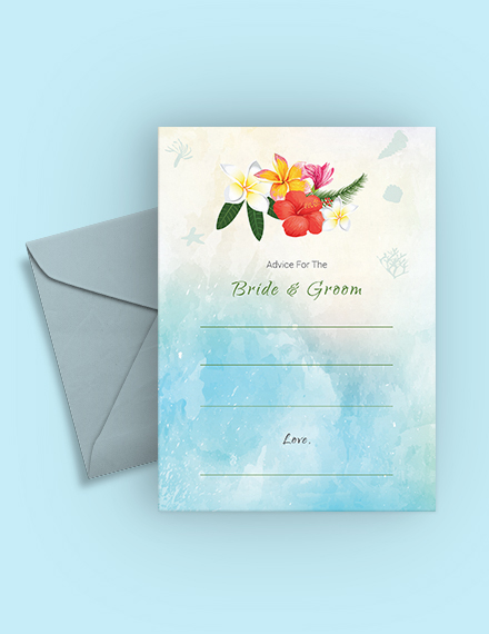 Free Beach Wedding Advice Card Template to Edit Online Free Beach Wedding Advice Card Template to Edit Online