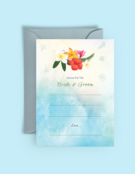 Free Beach Wedding Advice Card Template to Edit Online Free Beach Wedding Advice Card Template to Edit Online
