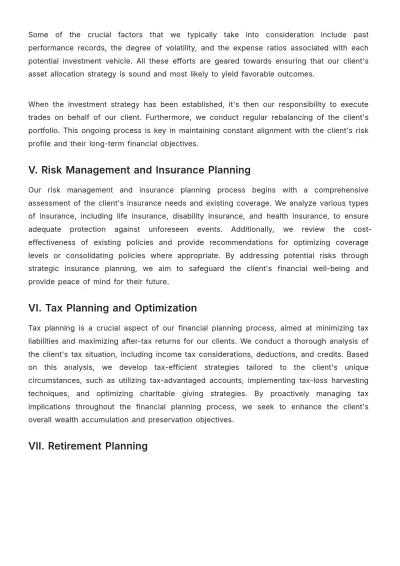 Free Account Financial Planning Protocol Template to Edit Online