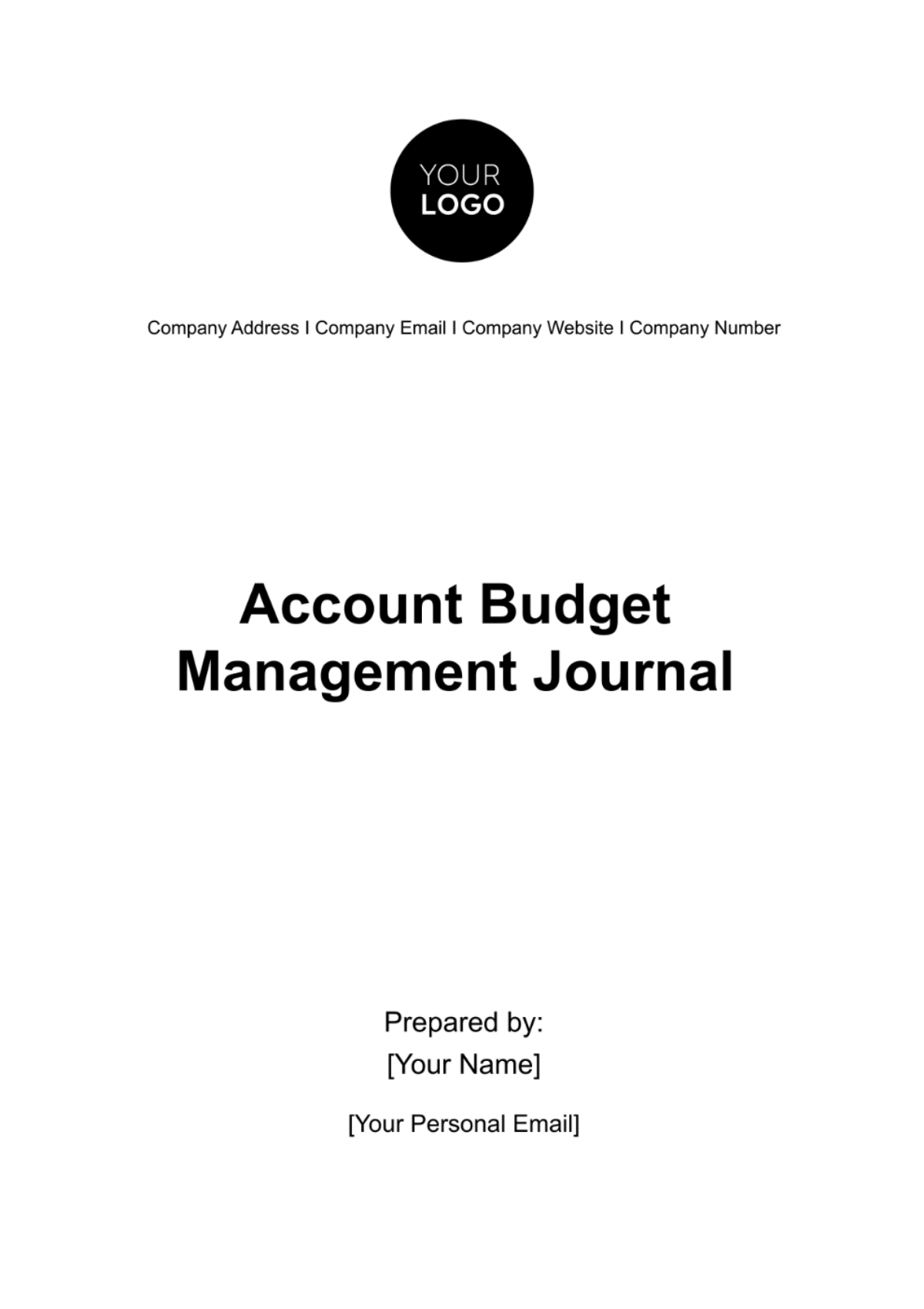 Free Account Budget Management Journal Template