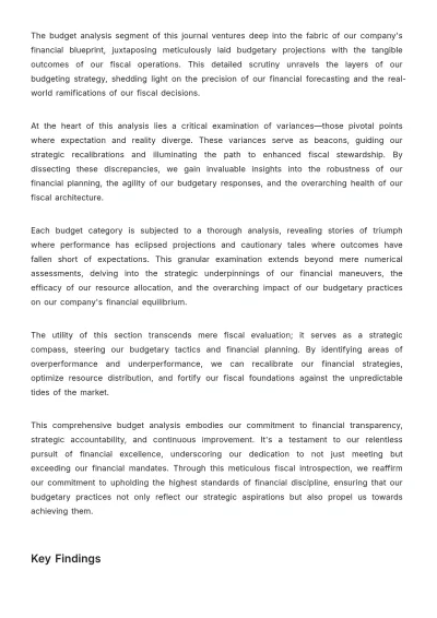 Free Account Budget Management Journal Template to Edit Online