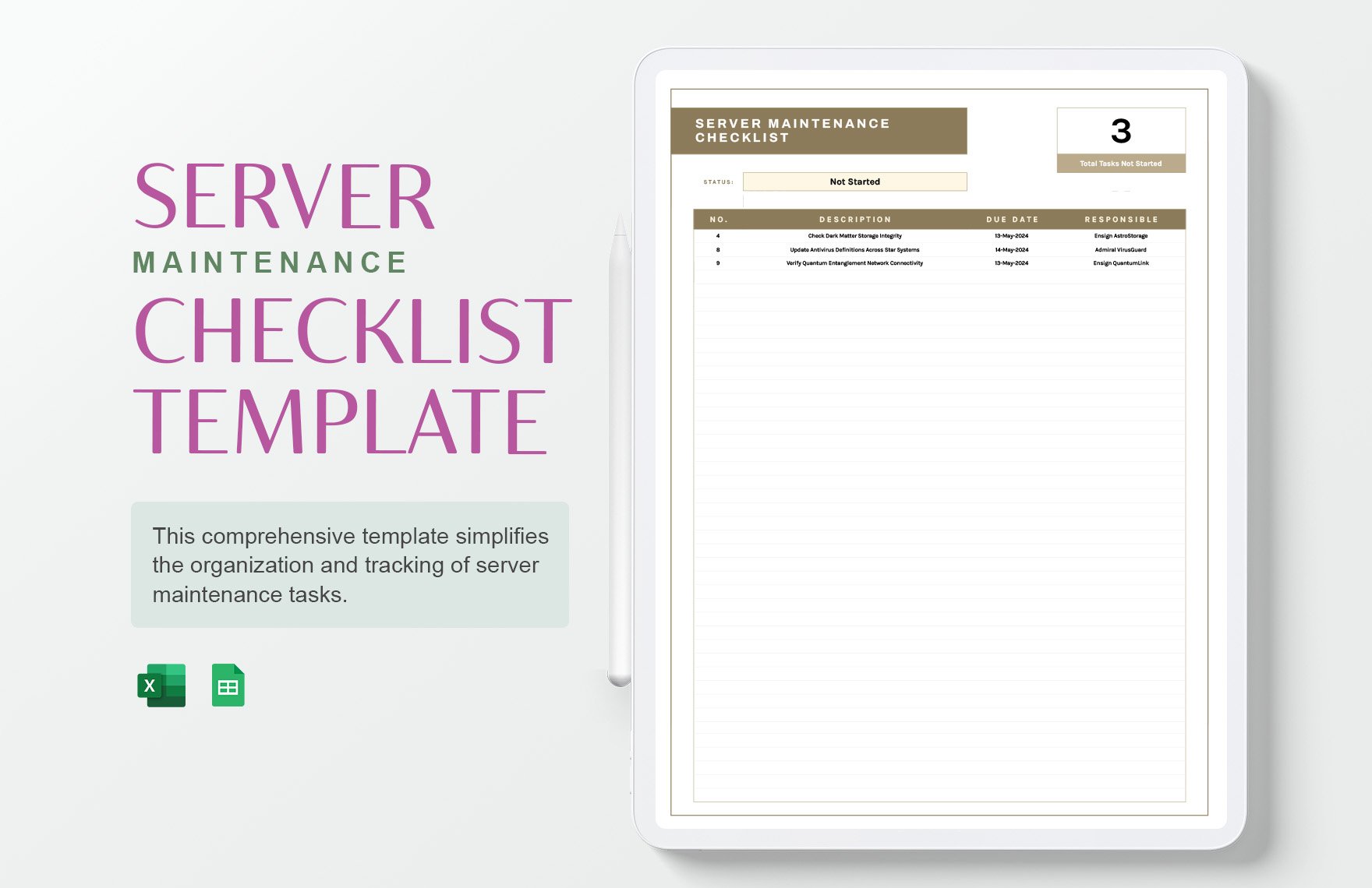 Server Maintenance Checklist Template