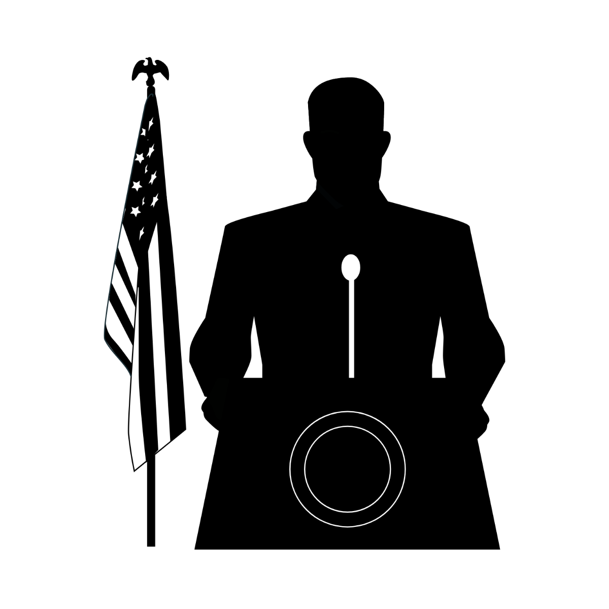 President's Day Black and White Clip Art Template
