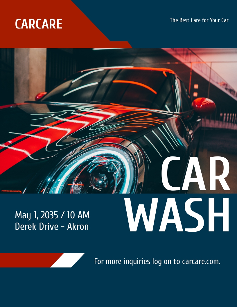 Free Car Wash Flyer Template In Microsoft Word Doc