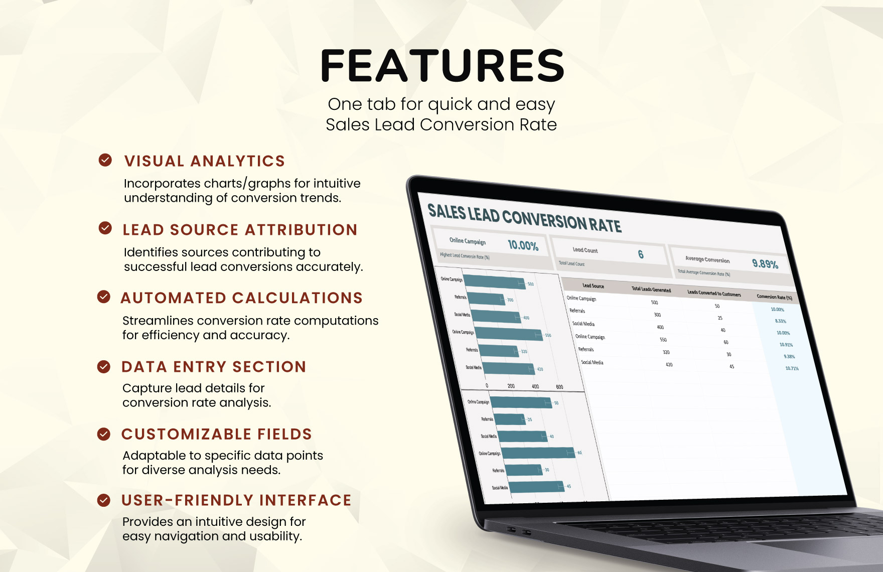 Sales Lead Conversion Rate Template