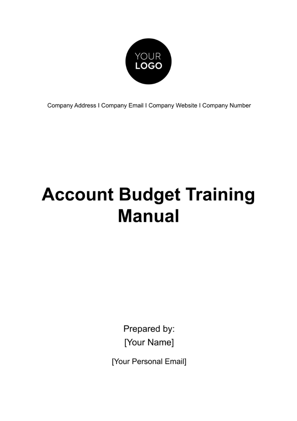 Account Budget Training Manual Template
