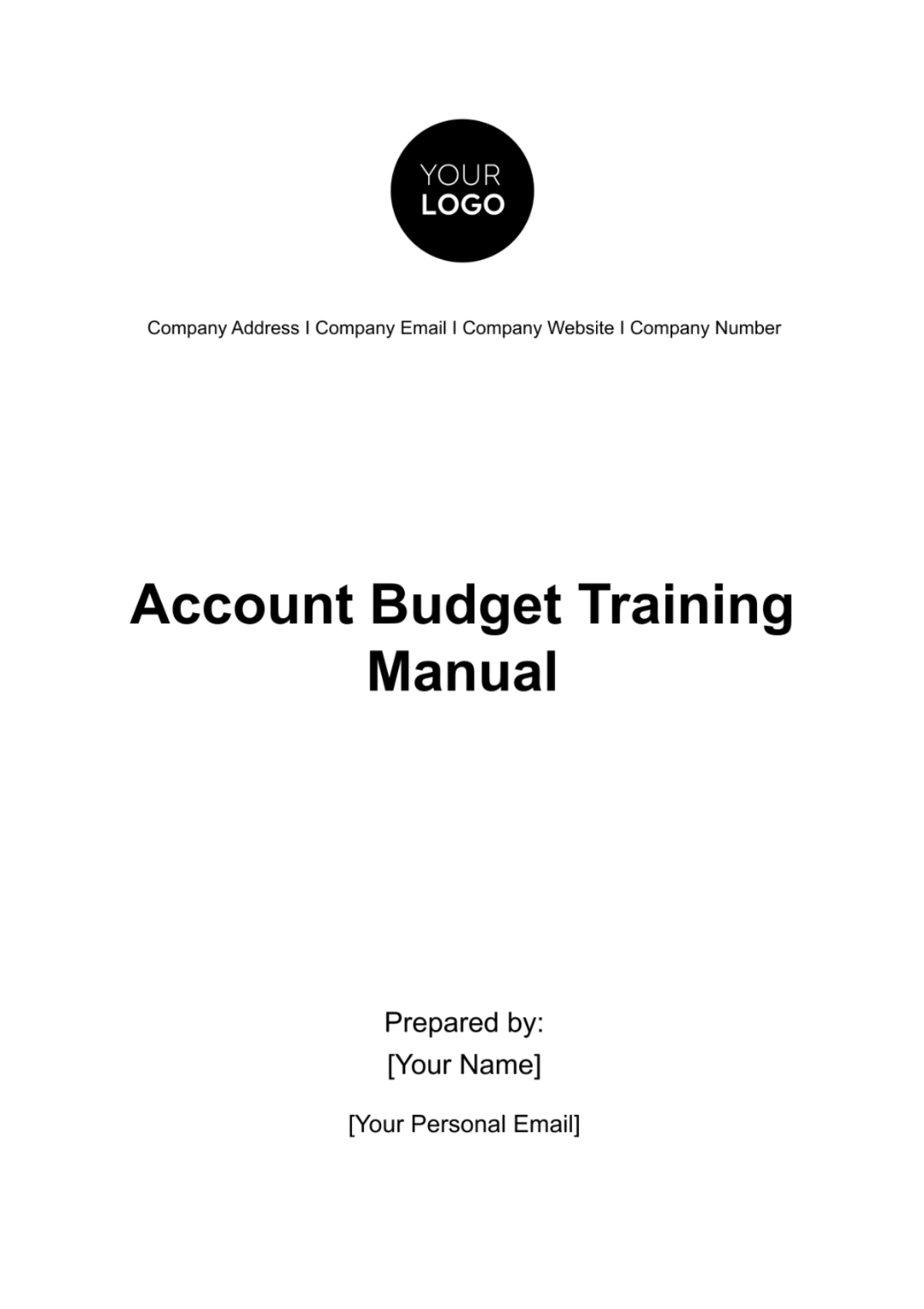 Account Budget Training Manual Template