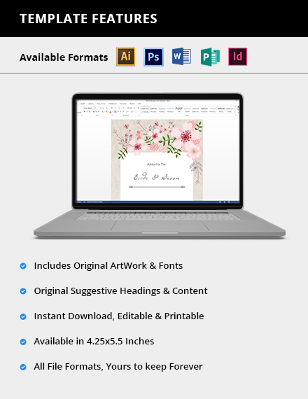 Free Vintage Floral Wedding Details Card Template to Edit Online