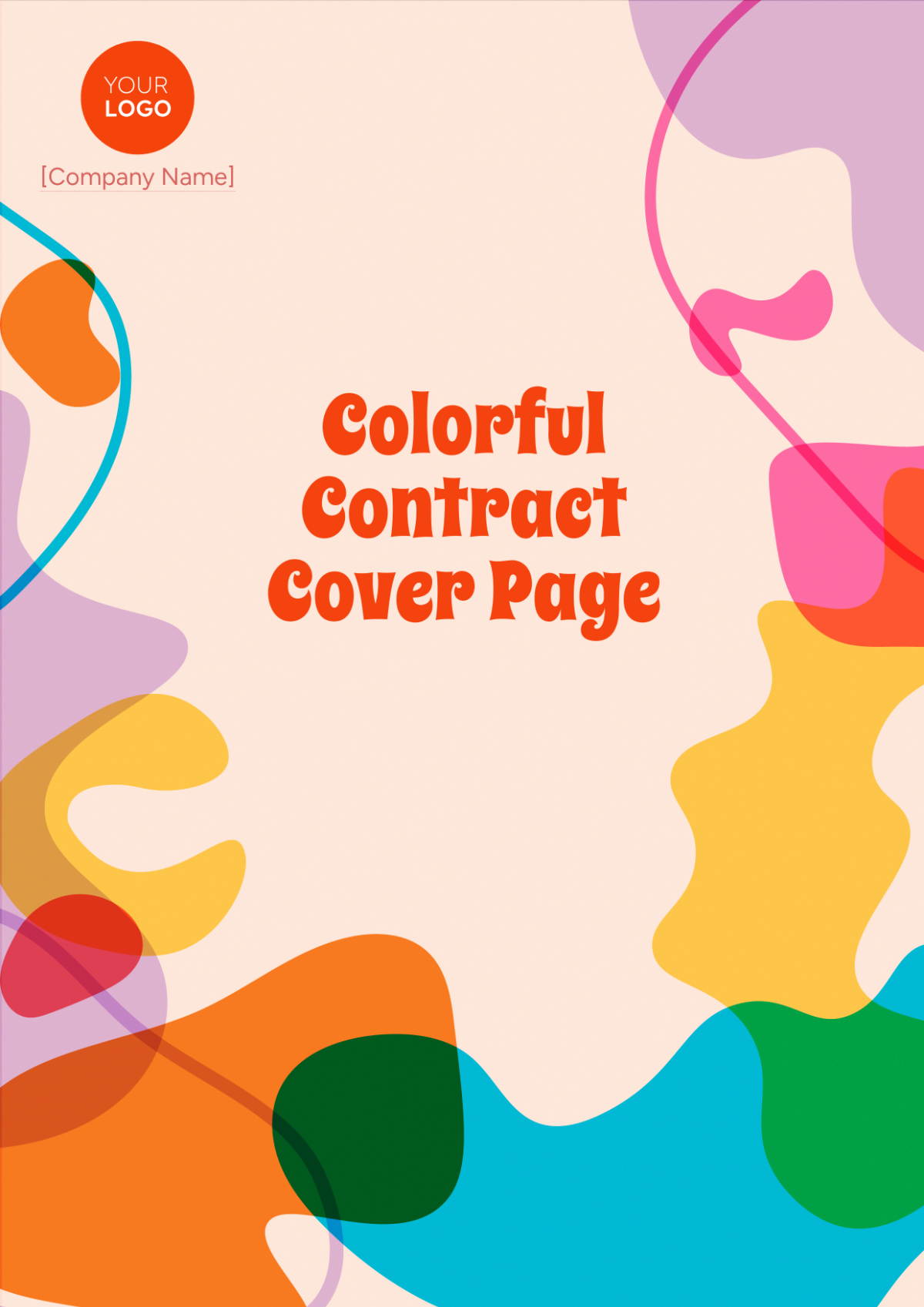 Colorful Contract Cover Page Template