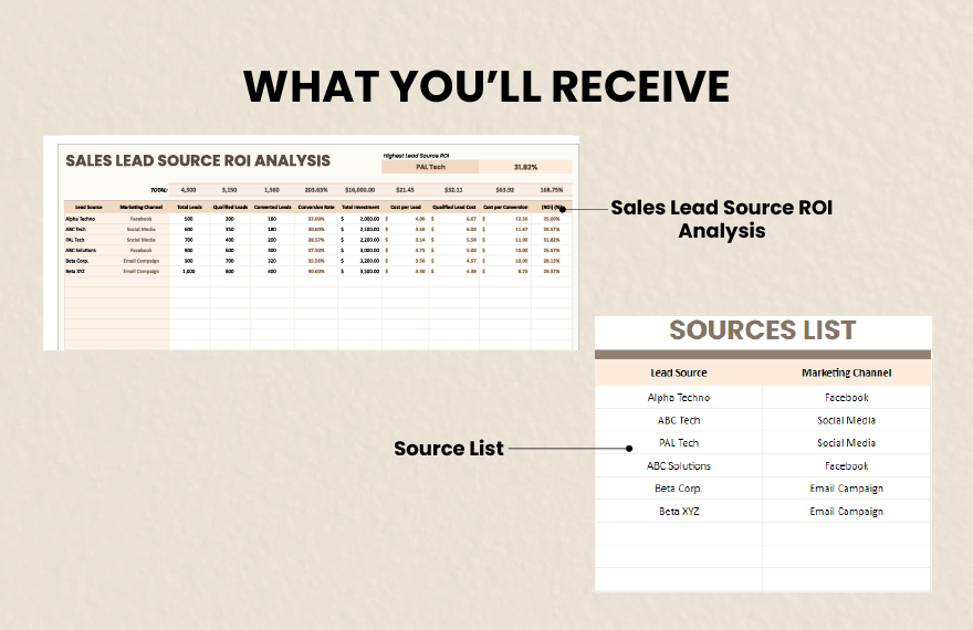 Sales Lead Source ROI Analysis Template