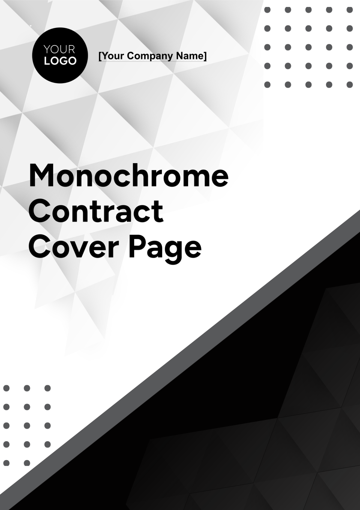 Monochrome Contract Cover Page Template