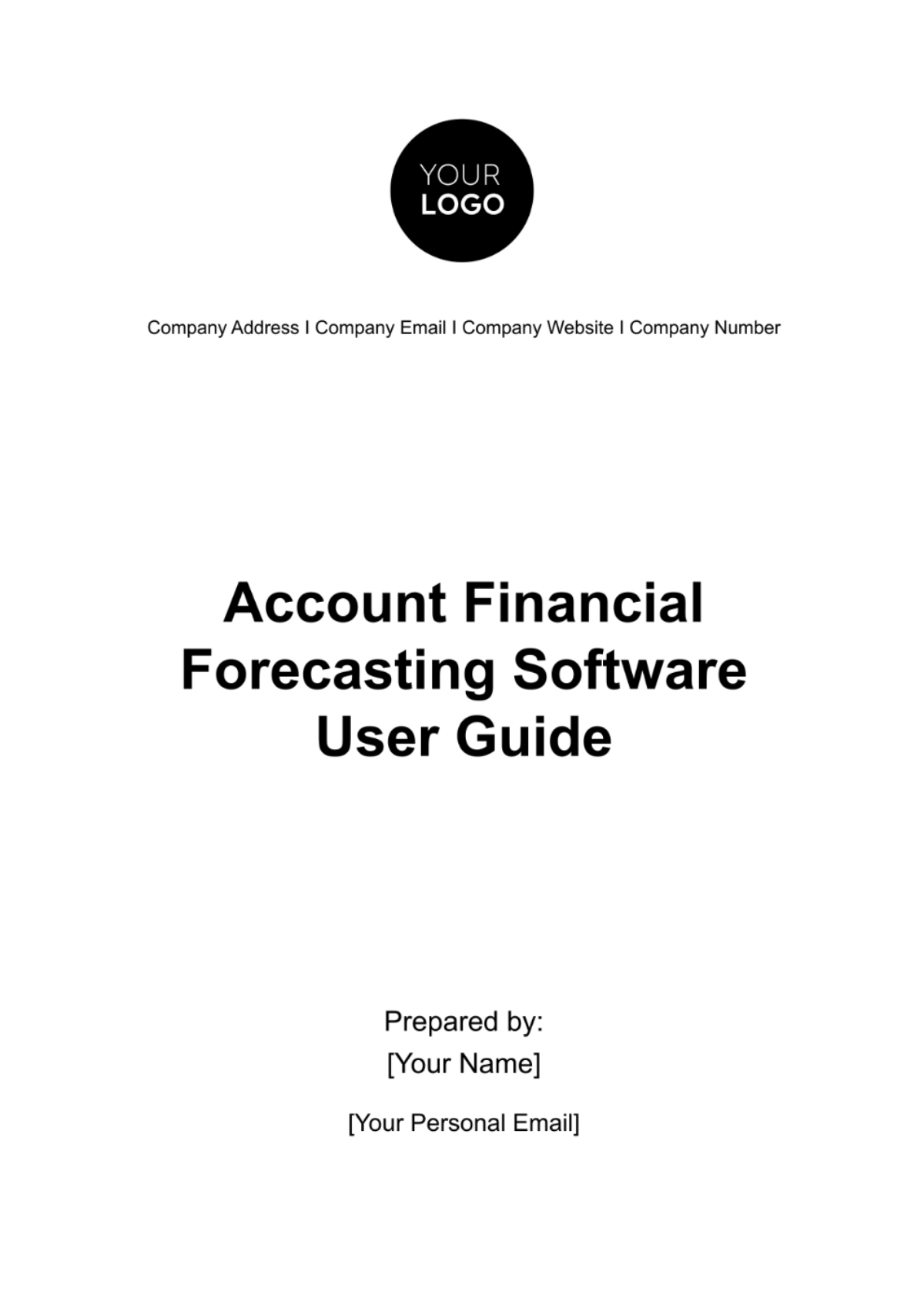 Free Account Financial Forecasting Software User Guide Template
