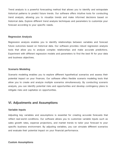 Free Account Financial Forecasting Software User Guide Template to Edit Online