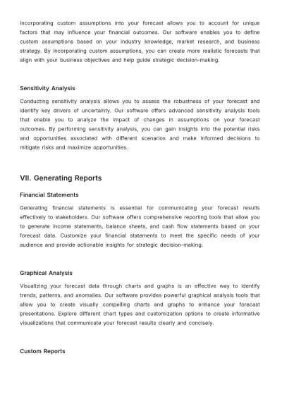 Free Account Financial Forecasting Software User Guide Template to Edit Online