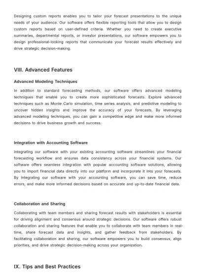 Free Account Financial Forecasting Software User Guide Template to Edit Online