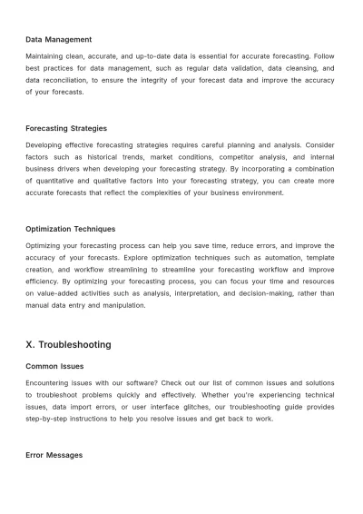 Free Account Financial Forecasting Software User Guide Template to Edit Online
