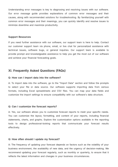 Free Account Financial Forecasting Software User Guide Template to Edit Online