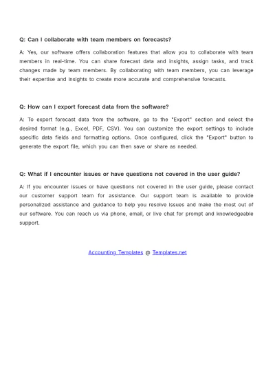 Free Account Financial Forecasting Software User Guide Template to Edit Online