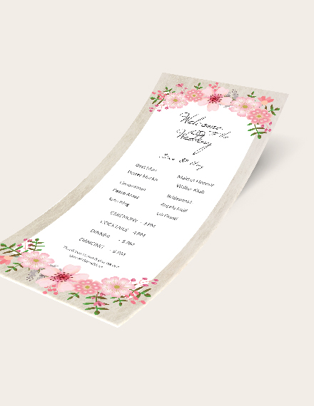 Free Vintage Floral Wedding Program Card Template to Edit Online
