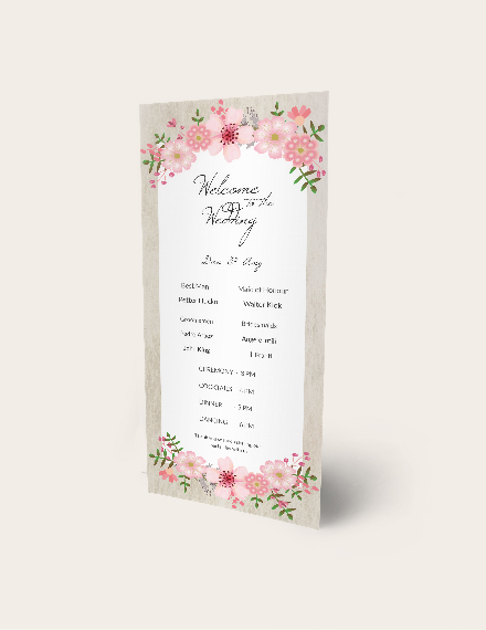 Free Vintage Floral Wedding Program Card Template to Edit Online