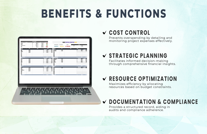 Sales Proposal Budgeting Sheet Template
