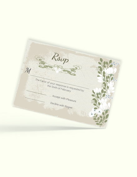 Free Vintage Wedding RSVP Card Template to Edit Online