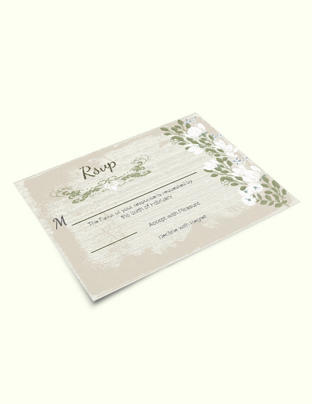 Free Vintage Wedding RSVP Card Template to Edit Online
