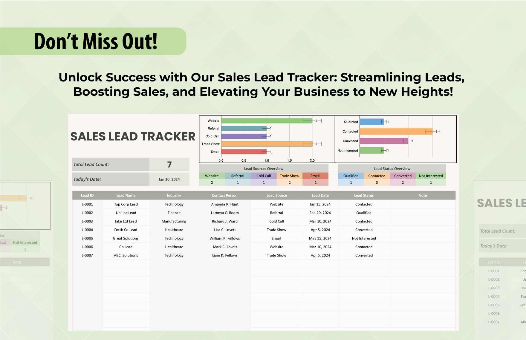 Sales Lead Tracker Template
