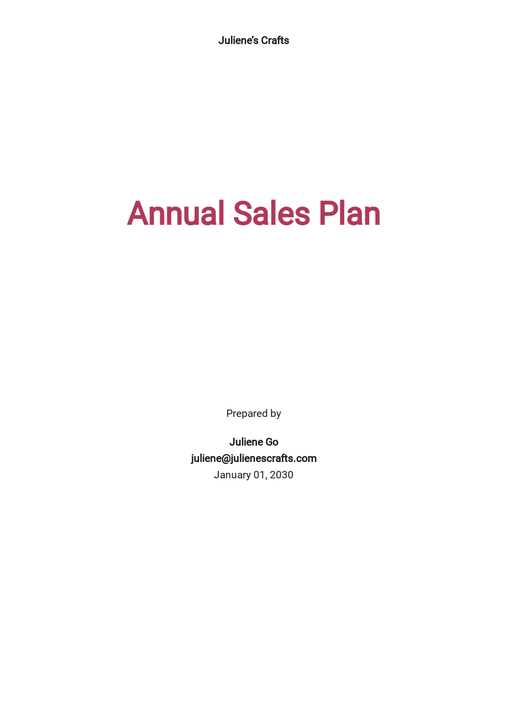 Annual Sales Plan Template [Free PDF] - Word (DOC) | Google Docs l PDF