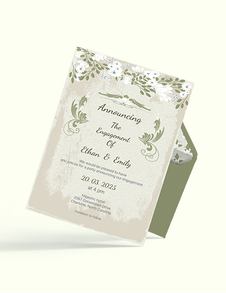 Free Vintage Wedding Engagement Card Template to Edit Online
